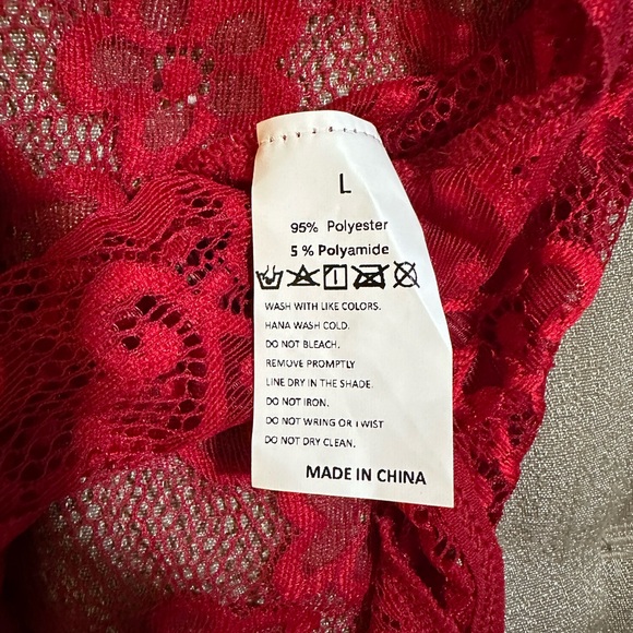 Women’s Sexy Red Lace Lingerie Stretchy Bodysuit NEW - Picture 8 of 8